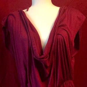 Renn draped cranberry top so cute medium